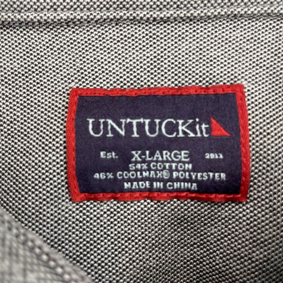 Untuckit Shirt Men Slim Fit Coolmax Casual Button up Long Sleeve stretch XL - Picture 10 of 11